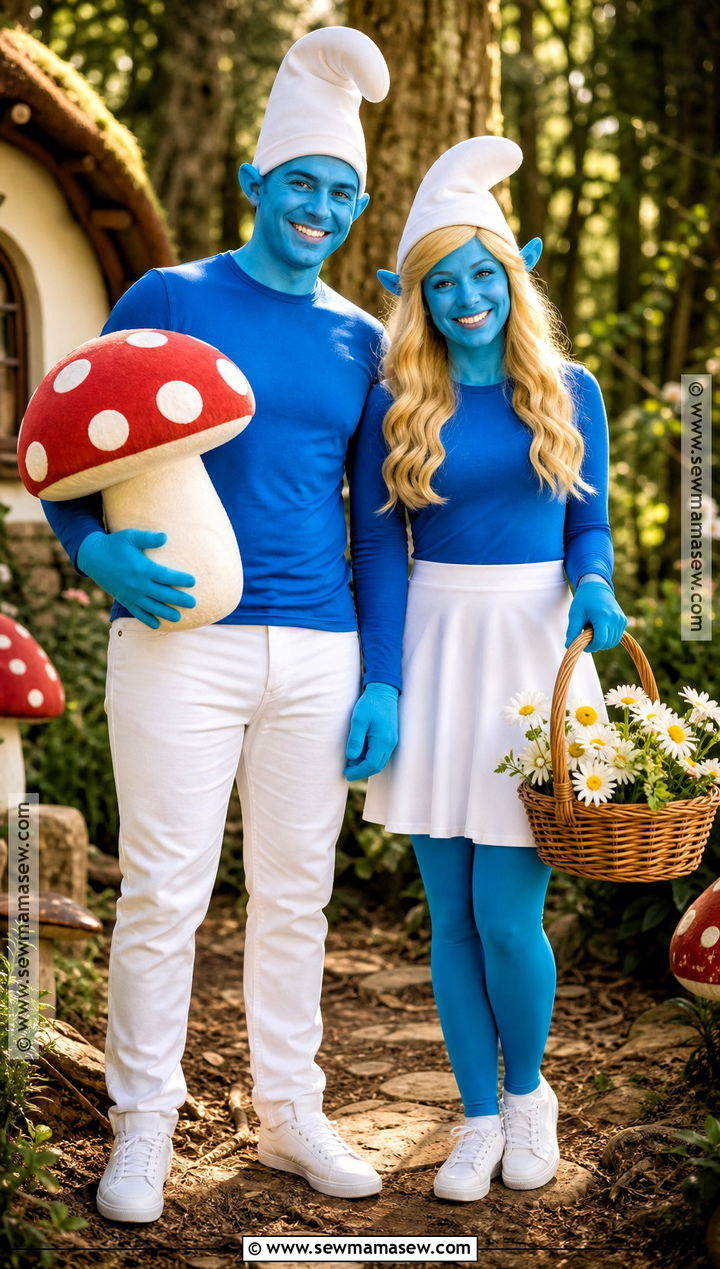 Smurf Couple Costume - 30 80s couple costume ideas