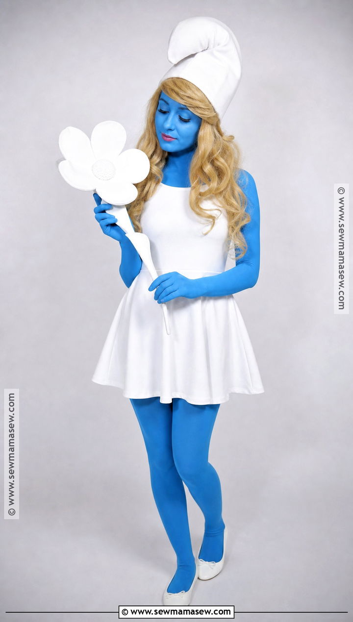 Smurfette Costume With Blue Bodysuit - 35 smurfette costume ideas