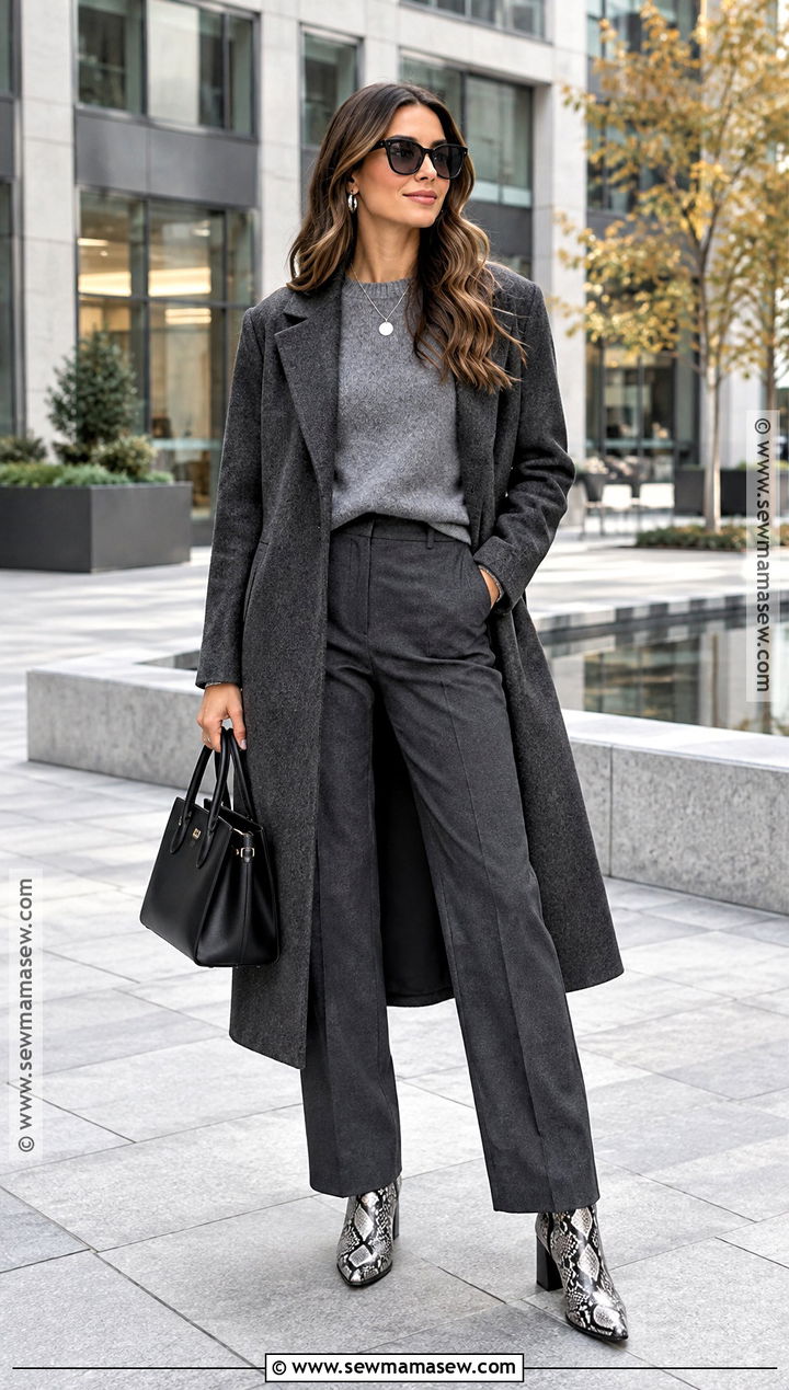 Snake Boots With Gray Monochrome Outfit - 20 snake boots outfit fall