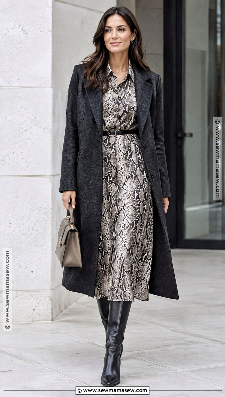 Snake Print Dress Outfit - 15 animal print fashion fall ideas