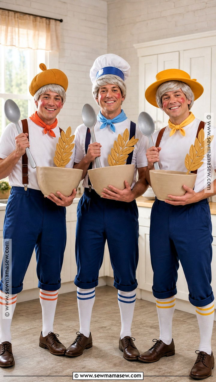 Snap Crackle And Pop Cereal Trio Costume - 30 Trio Halloween Costumes for Men