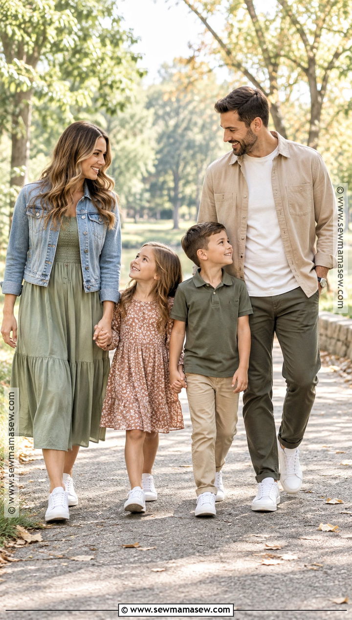 Sneakers And Light Layers Family Photo Outfits - 20 early fall family photo outfits