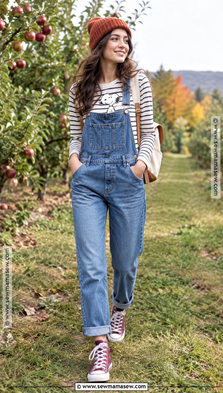 Snoopy Long Sleeve Tee And Overalls Outfit - 15 Snoopy Fall Clothes