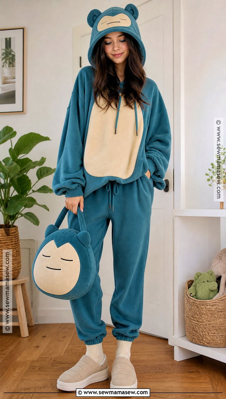 Snorlax Costume With Blue Sweat Set - 30 Pokemon Costumes for Women