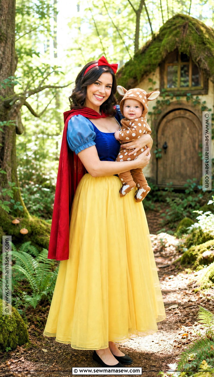 Snow White And Baby Deer Costume - 35 mom and baby halloween costumes