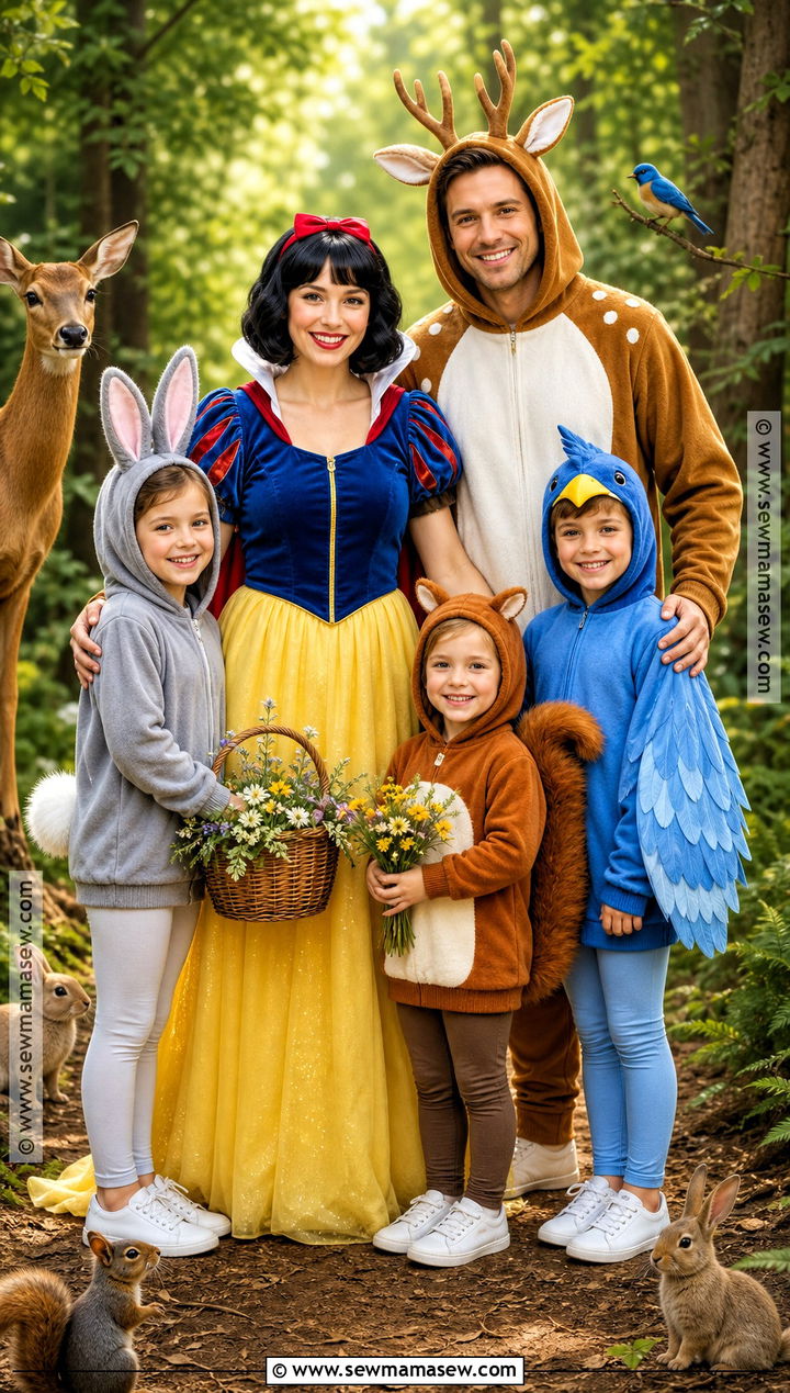 Snow White And Woodland Animals Family Costume - 30 snow white family costume ideas