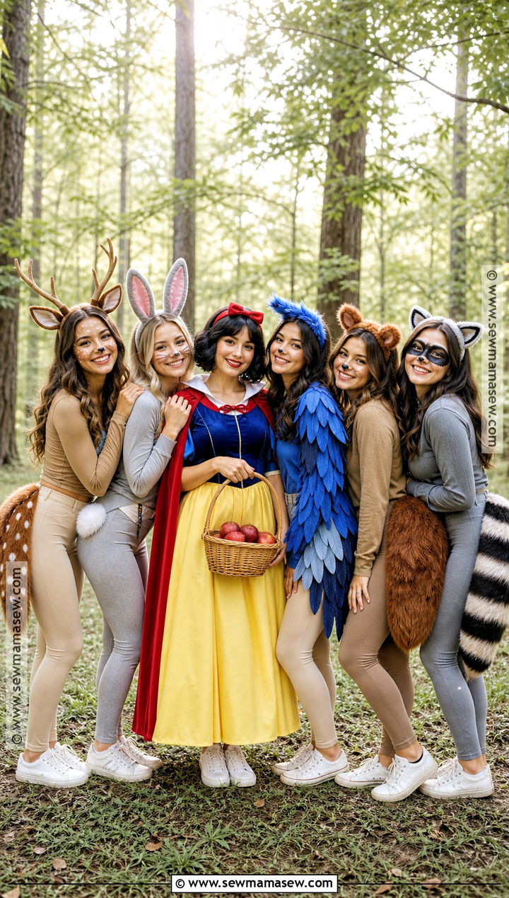 Snow White And Woodland Animals Group Costume - 40 snow white halloween costume ideas
