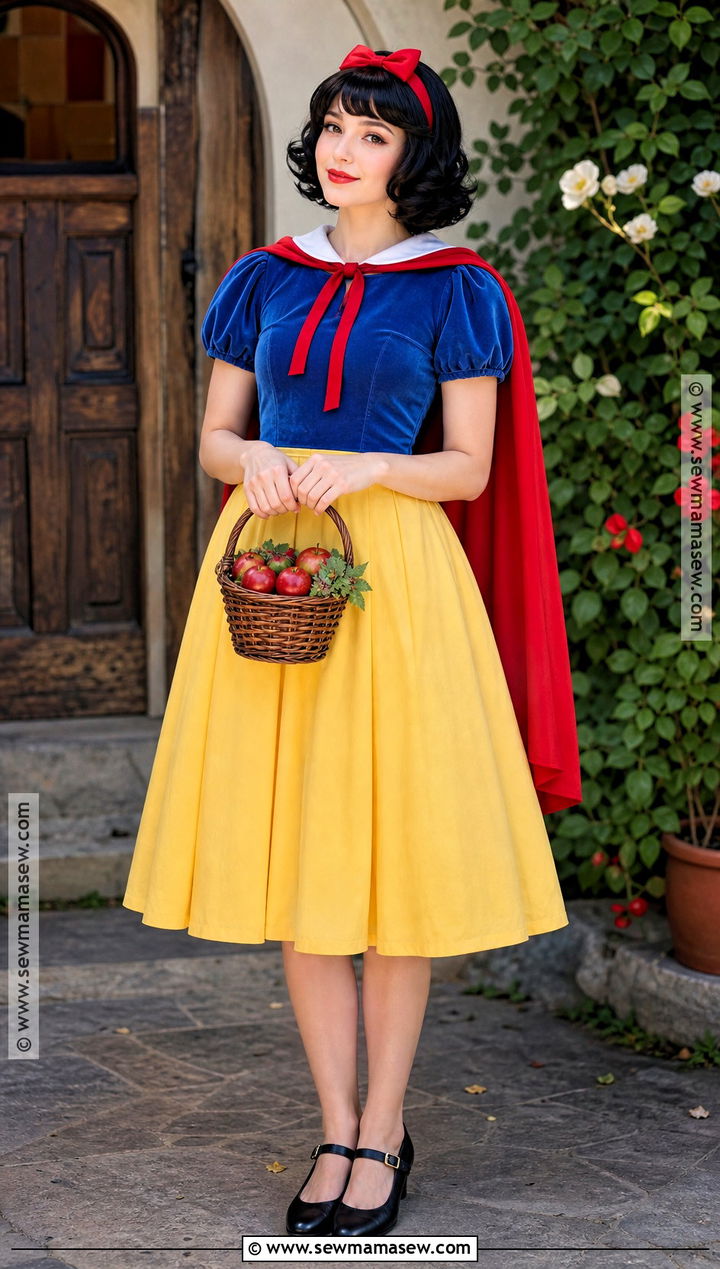 Snow White Costume With Curled Black Bob - 30 halloween costume black hair ideas