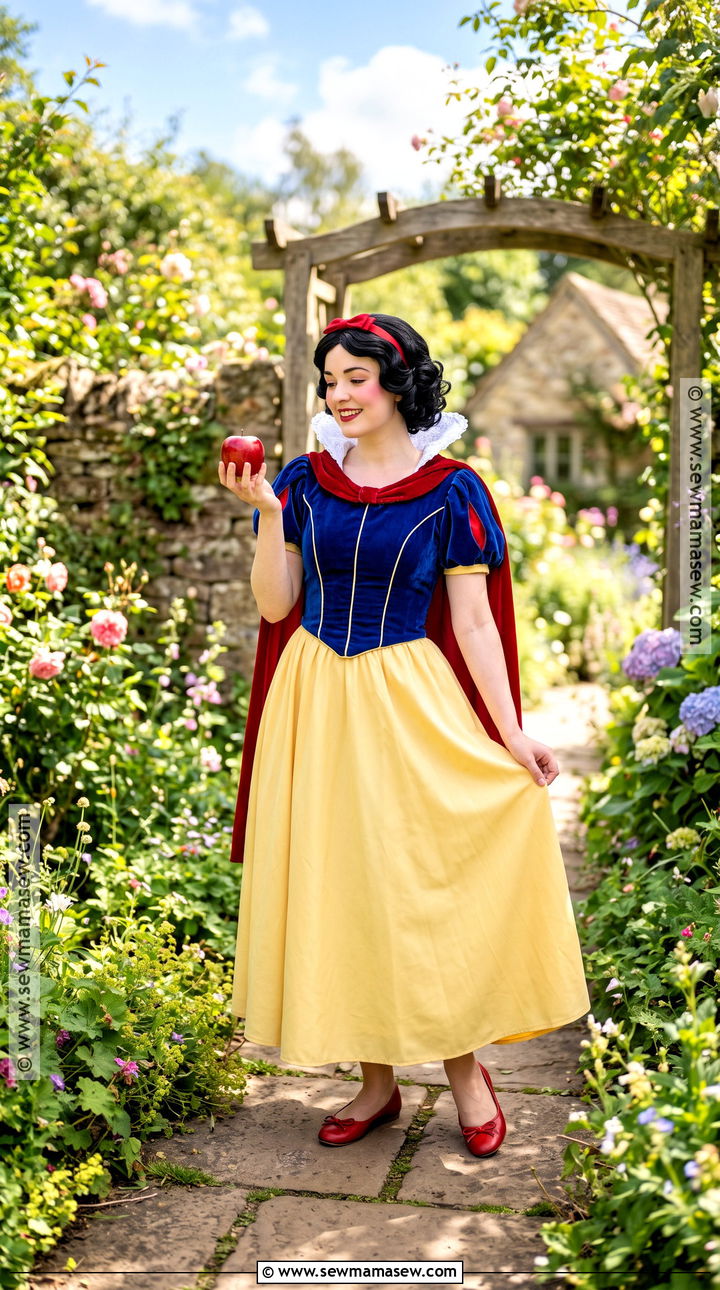 Snow White Costume With Curled Black Hair - 35 black hair costume ideas