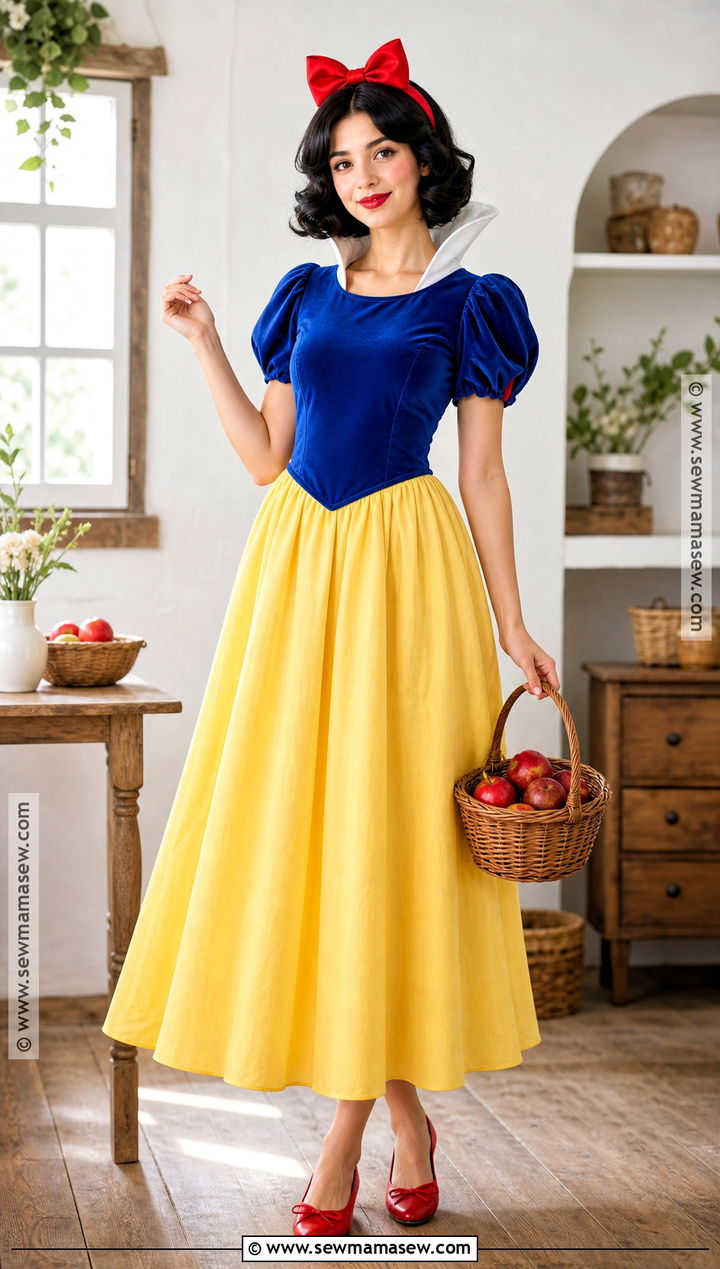 Snow White Costume With Red Bow - 40 halloween costumes black hair