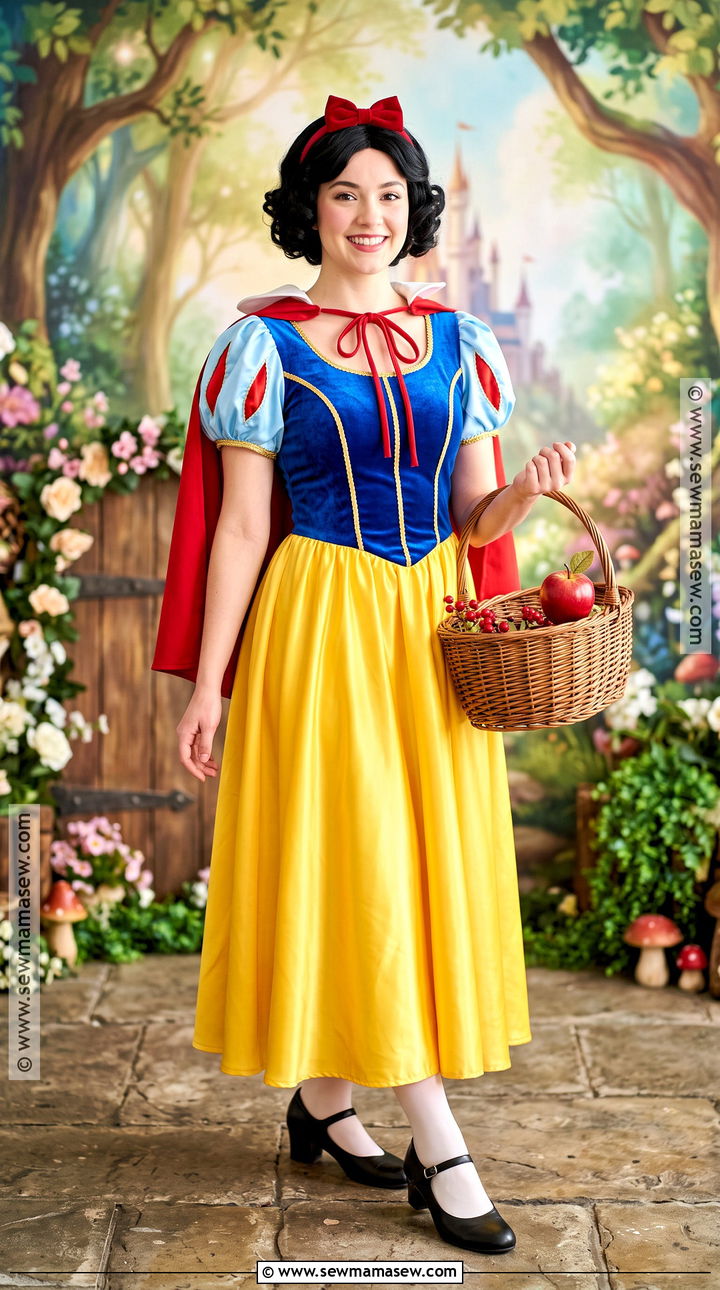 Snow White Costume With Red Headband - 35 dark hair halloween costume ideas
