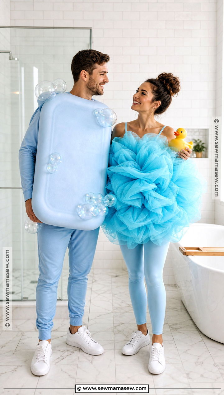 Soap And Loofah Couple Costume - 30 Unique Couples Halloween Costume Ideas Funny