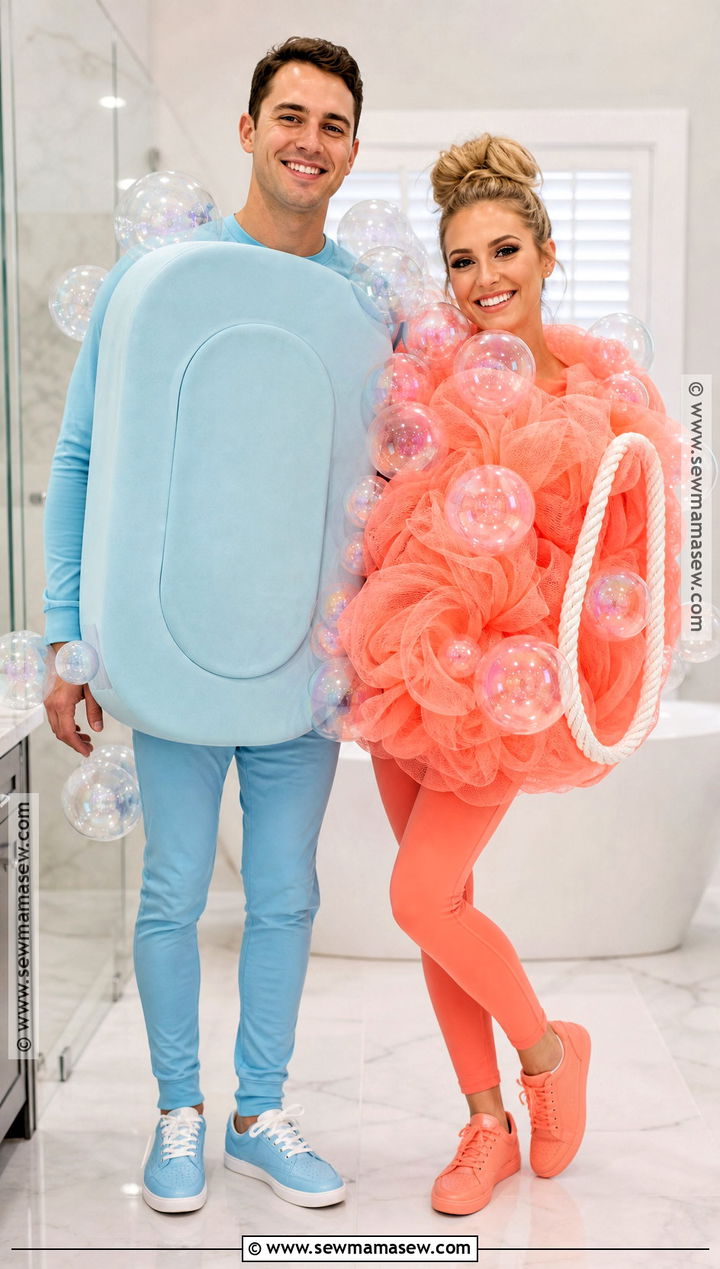 Soap And Loofah Couple Costume - 35 clever couples halloween costumes