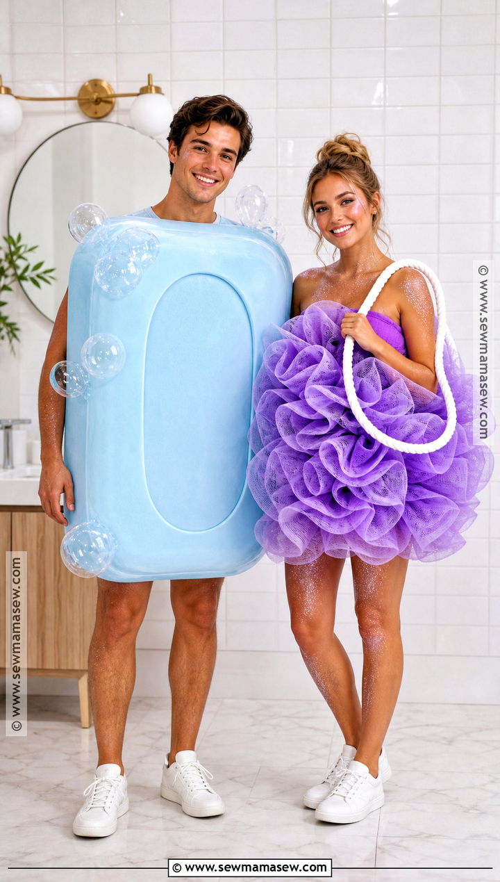 Soap And Loofah Couple Costume - 30 couple costumes funny
