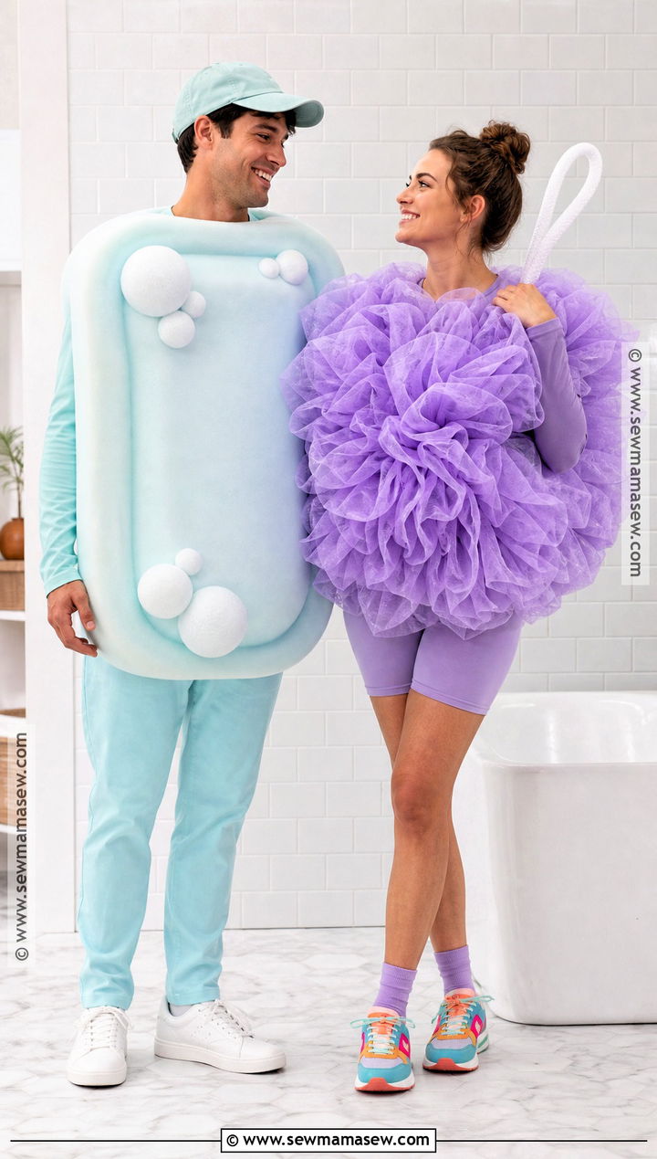 Soap And Loofah Couples Costume - 35 fun couples costumes