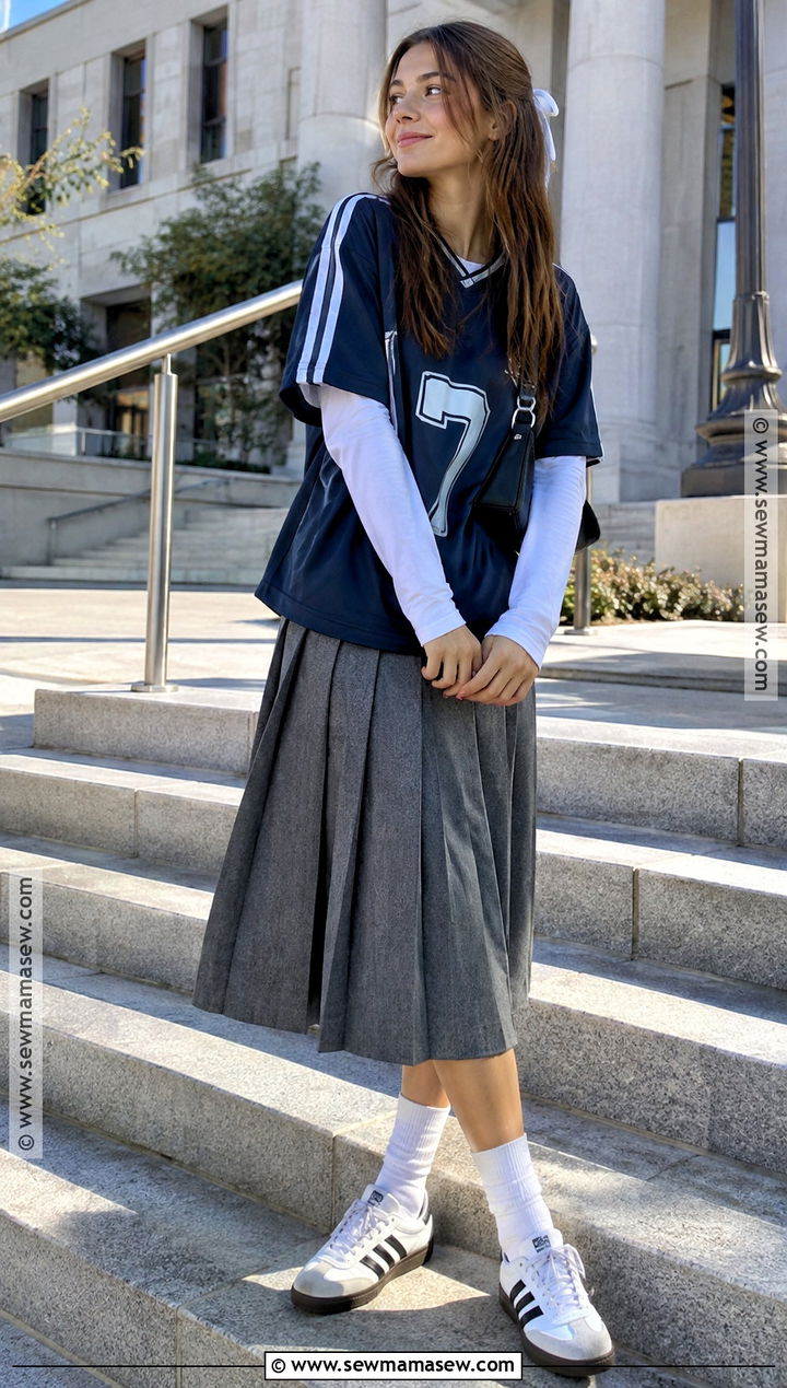 Soccer Jersey And Pleated Skirt Blokette School Outfit - 15 aesthetic outfits back to school