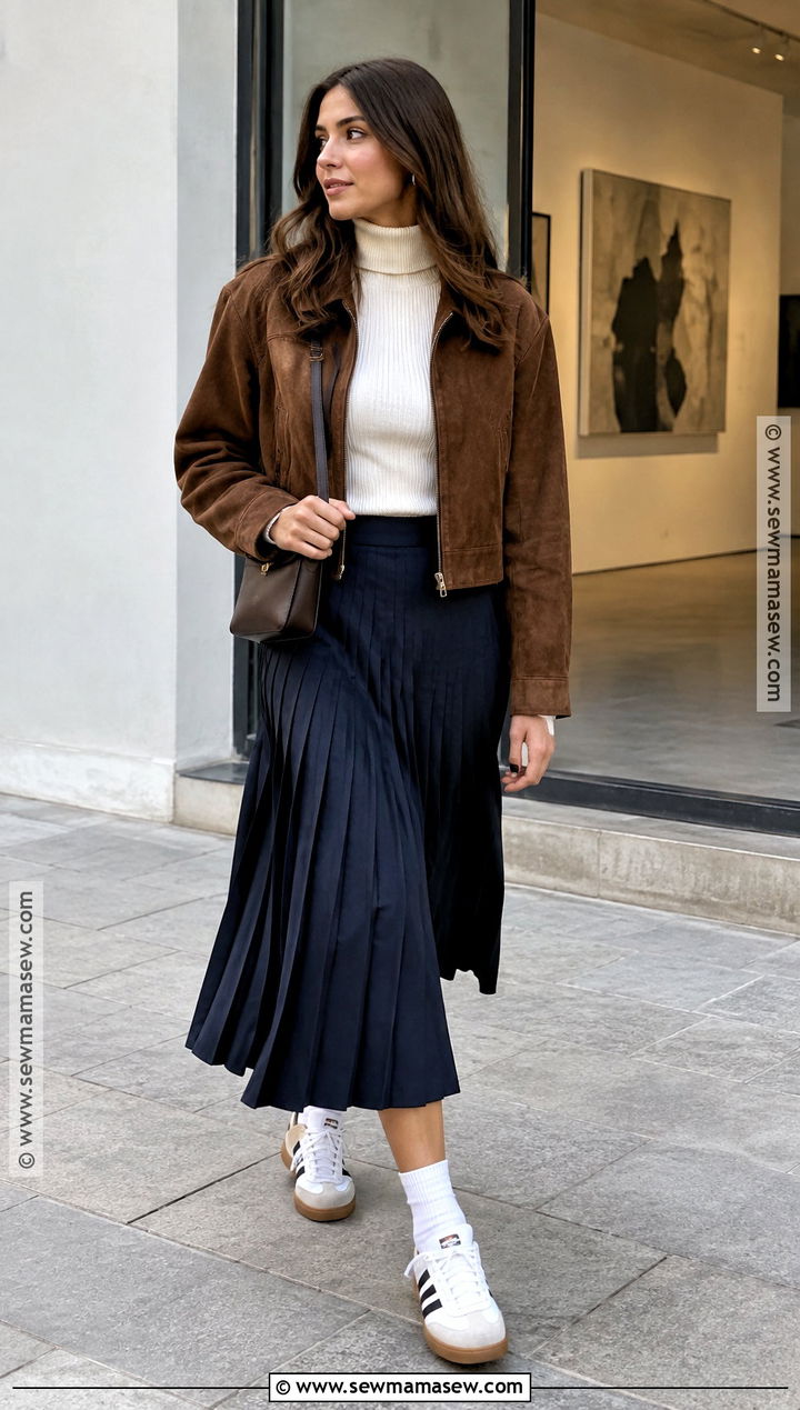 Soccer Sneakers With a Pleated Midi Skirt - 15 fall sneakers 2026