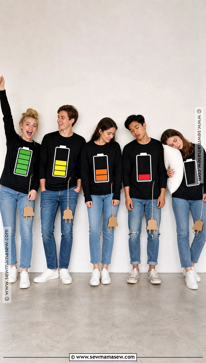 Social Battery Levels Group Costume - 35 Funny Group Halloween Costumes