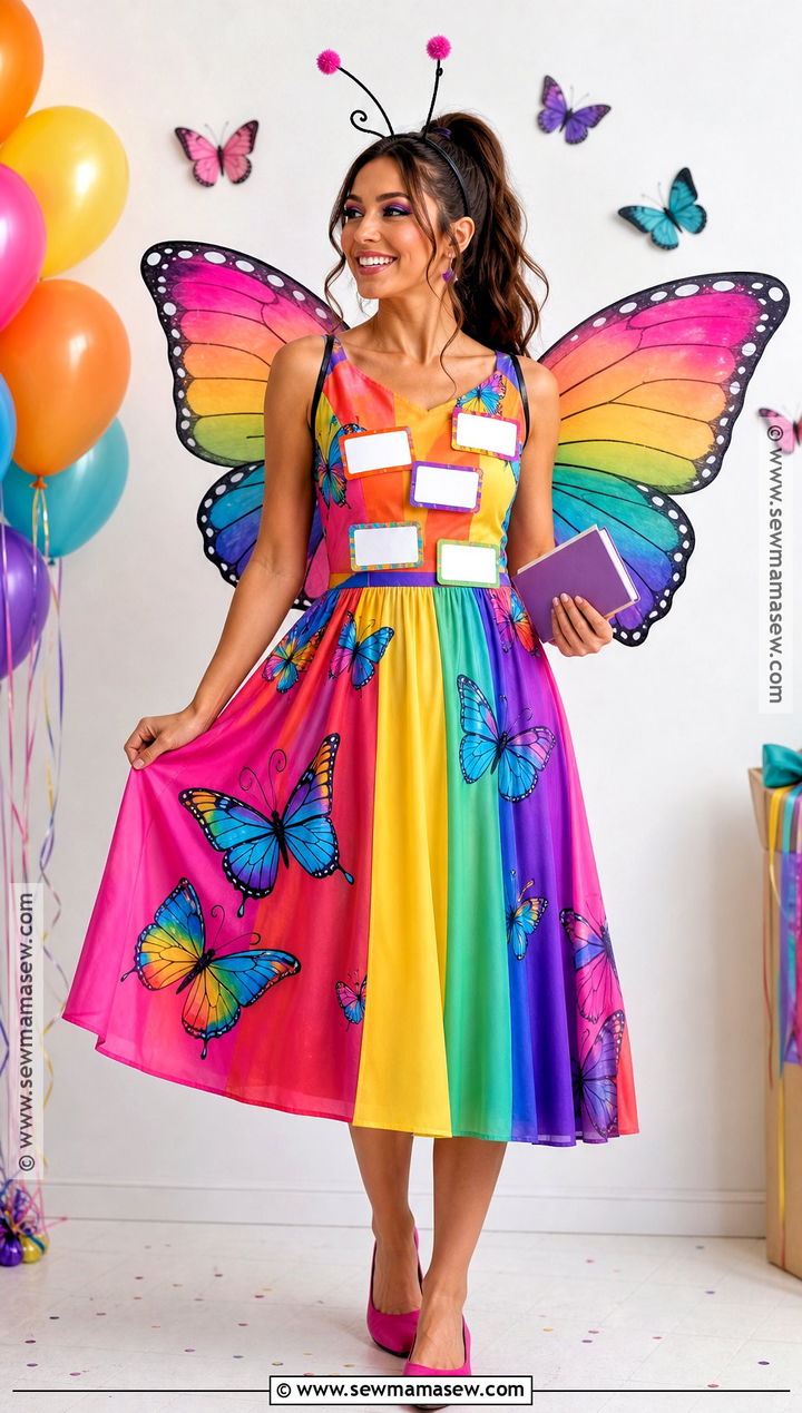 Social Butterfly Costume With Name Tags - 50 easy halloween costumes for women