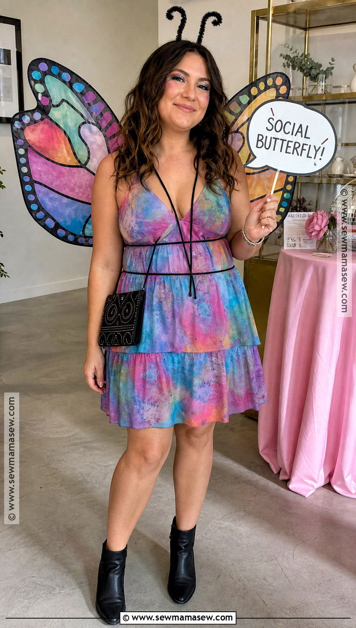 Social Butterfly Costume With Paper Wings - 30 Low Budget Halloween Costumes