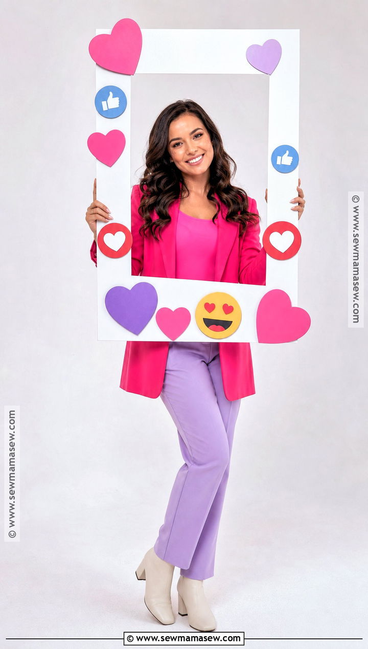 Social Media Filter Costume With Cardboard Frame - 50 simple halloween costumes