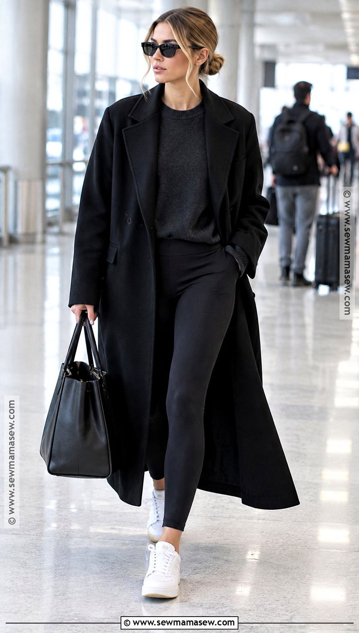 Sofia Richie Black Maxi Coat And Leggings Outfit - 15 sofia richie fall style ideas