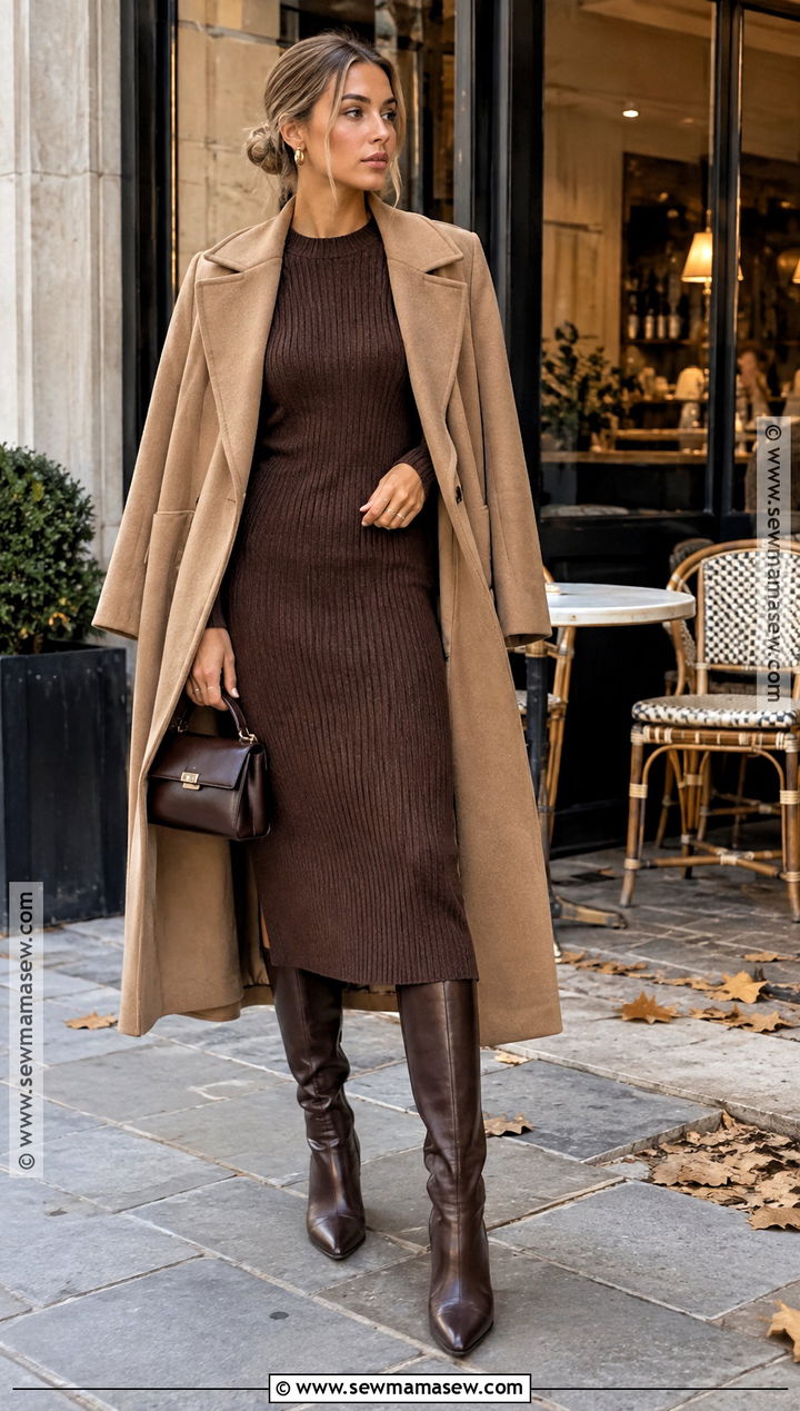 Sofia Richie Chocolate Knit Dress Outfit - 15 sofia richie fall style ideas