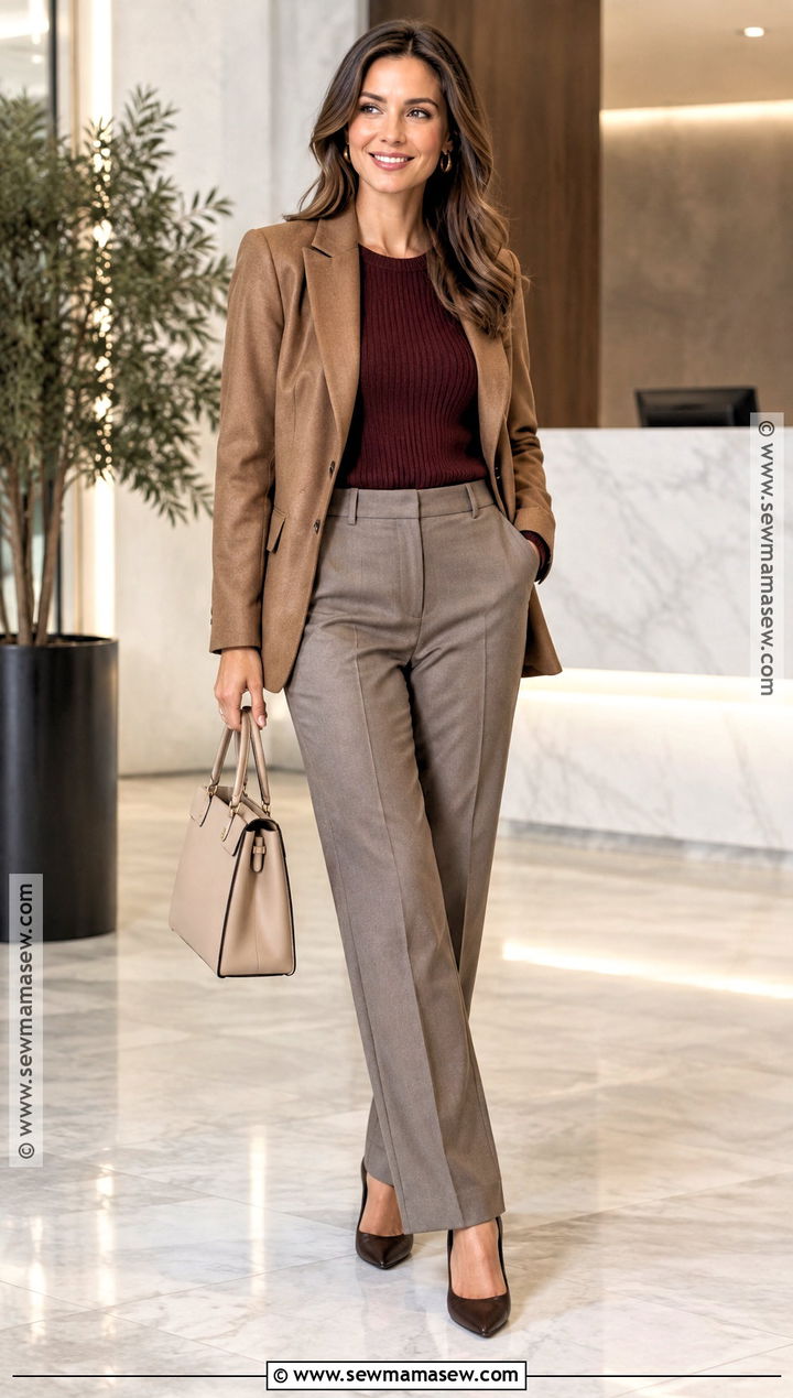 Soft Autumn Burgundy And Mushroom Outfit - 20 soft autumn outfits color palettes