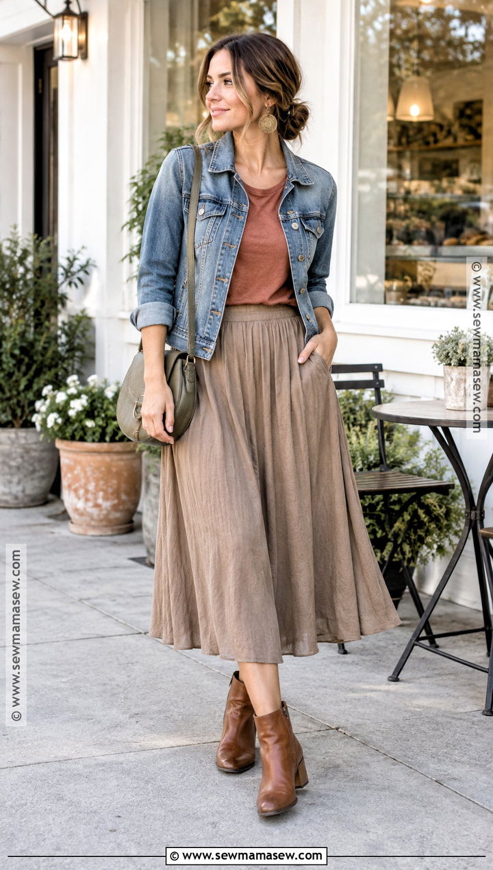 Soft Autumn Denim Jacket Outfit - 20 Soft Autumn Aesthetic Outfit Ideas