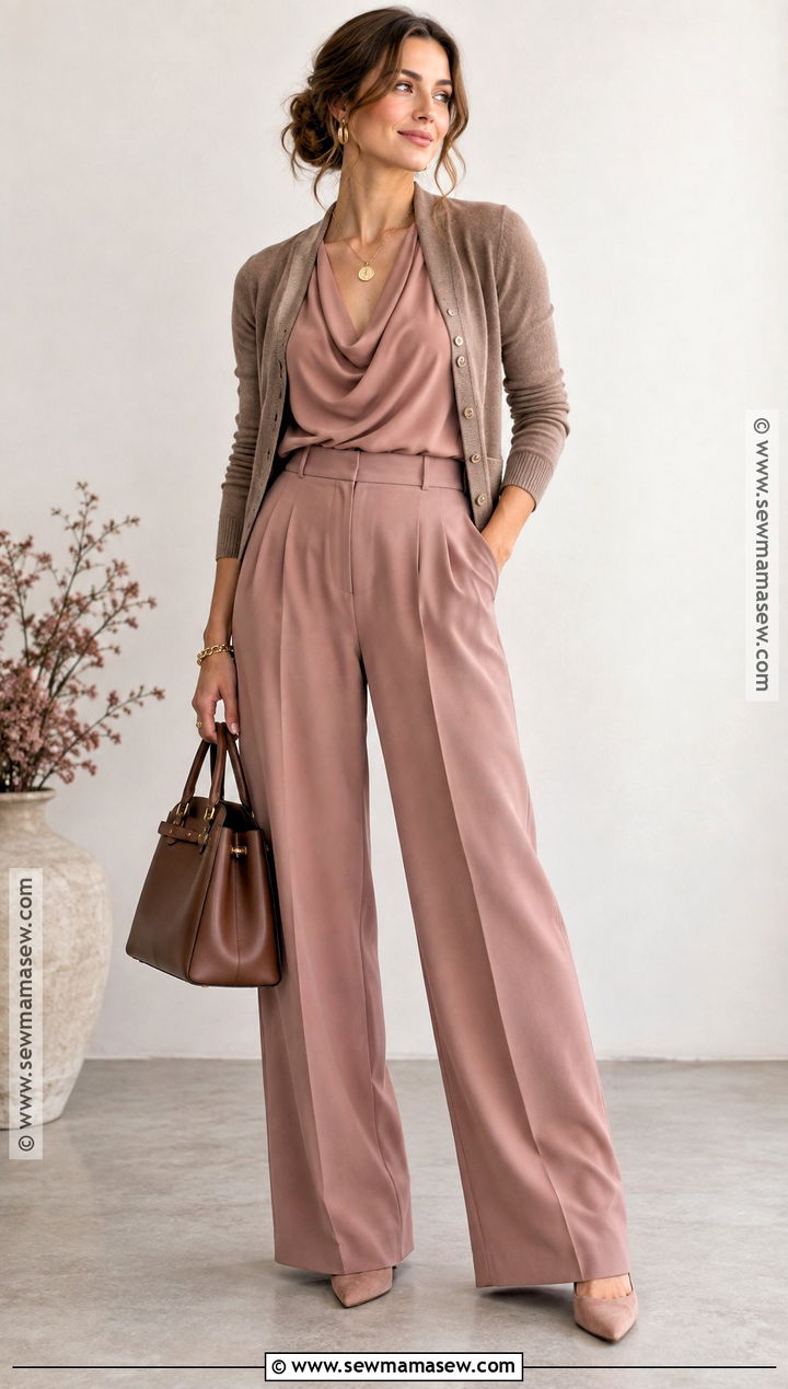 Soft Autumn Dusty Rose Monochrome Outfit - 15 Soft Autumn Romantic Style Ideas