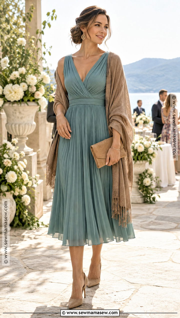 Soft Autumn Dusty Turquoise Dress - 15 Soft Autumn Color Palette Dresses
