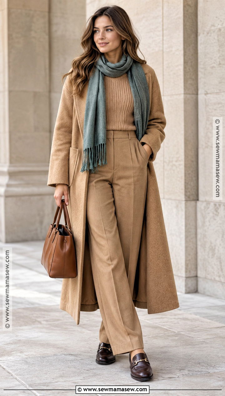 Soft Autumn Monochrome Camel Outfit - 20 Soft Autumn Aesthetic Outfit Ideas