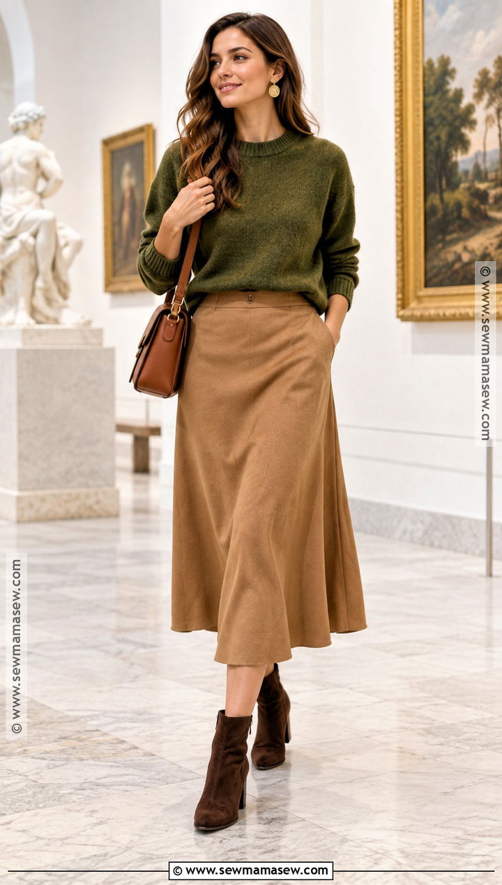 Soft Autumn Moss Green Sweater Outfit - 25 soft autumn clothes