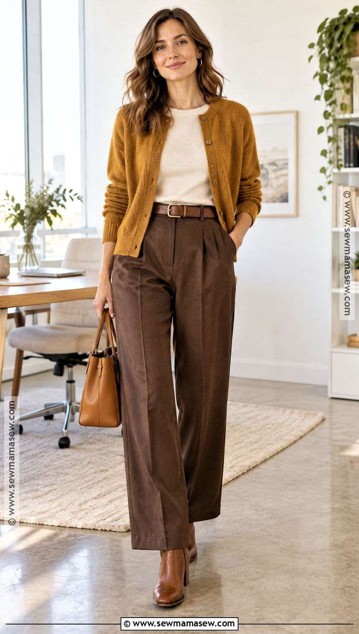 Soft Autumn Mustard Cardigan Outfit - 25 soft autumn clothes