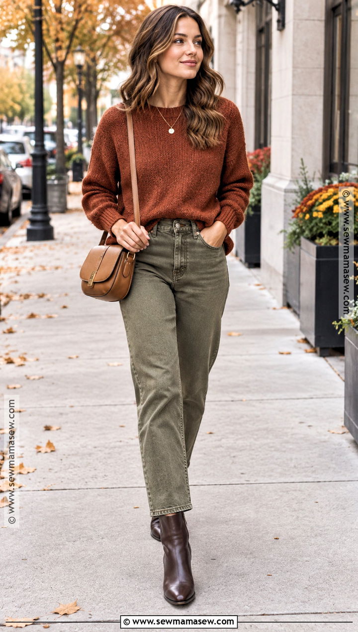 Soft Autumn Rust Sweater Outfit - 25 soft autumn clothes