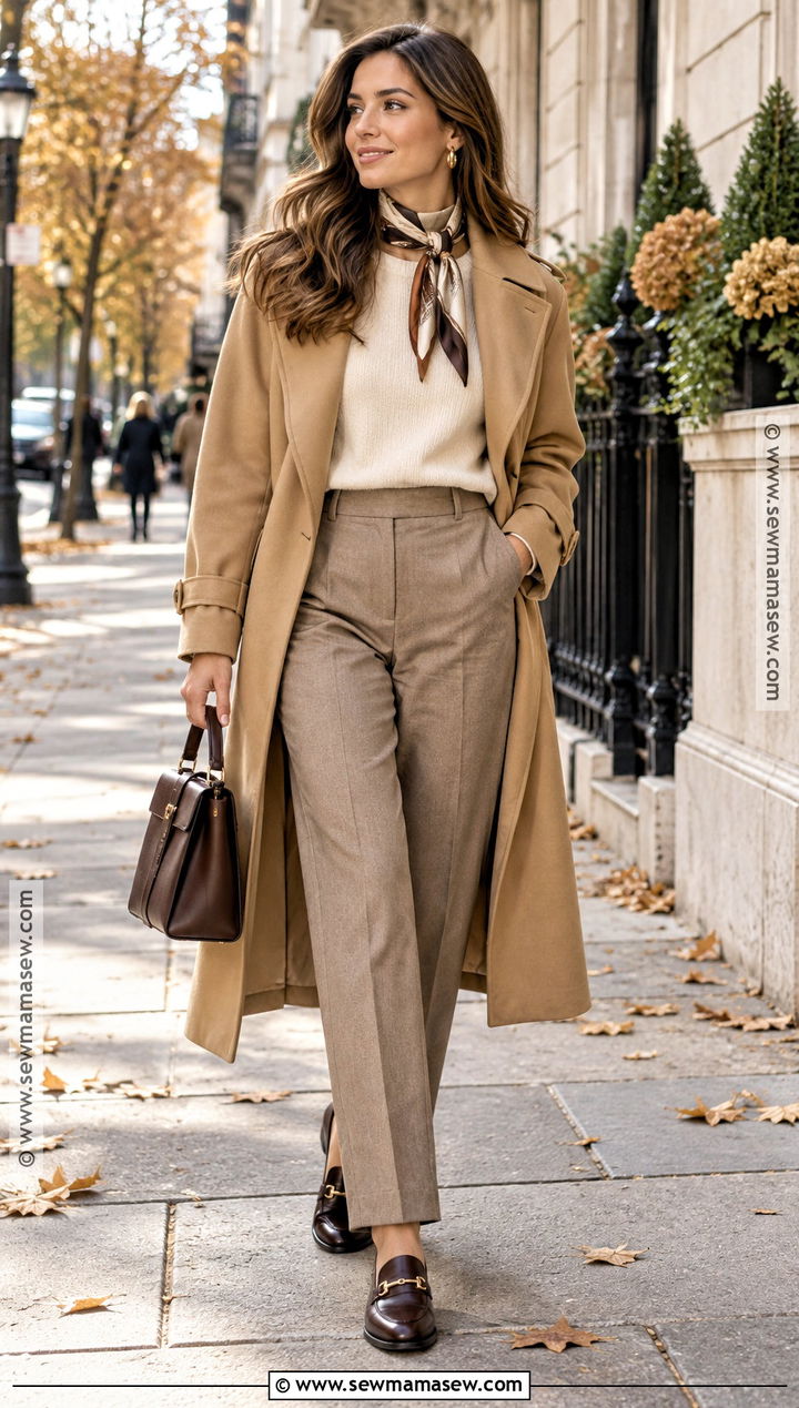 Soft Classic Fall Outfit With Camel Trench Coat - 15 Soft Classic Outfit Ideas Fall