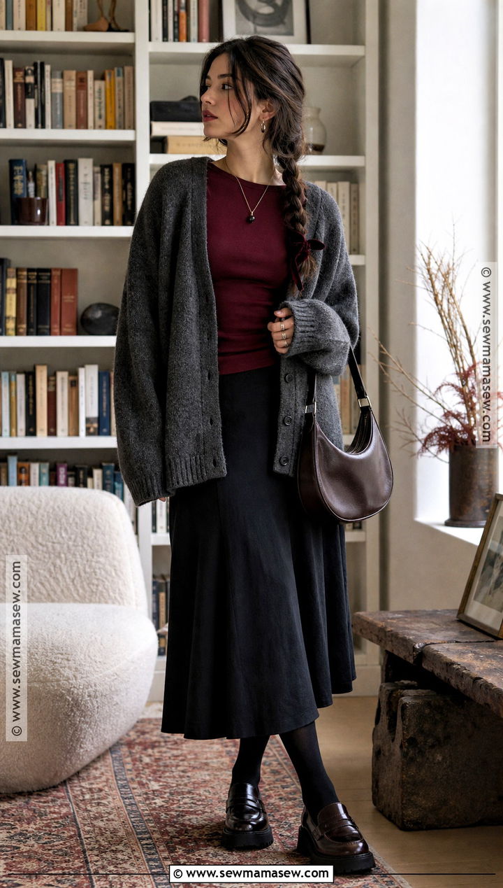 Soft Goth Cardigan Vampire Outfit - 40 modern vampire outfit ideas