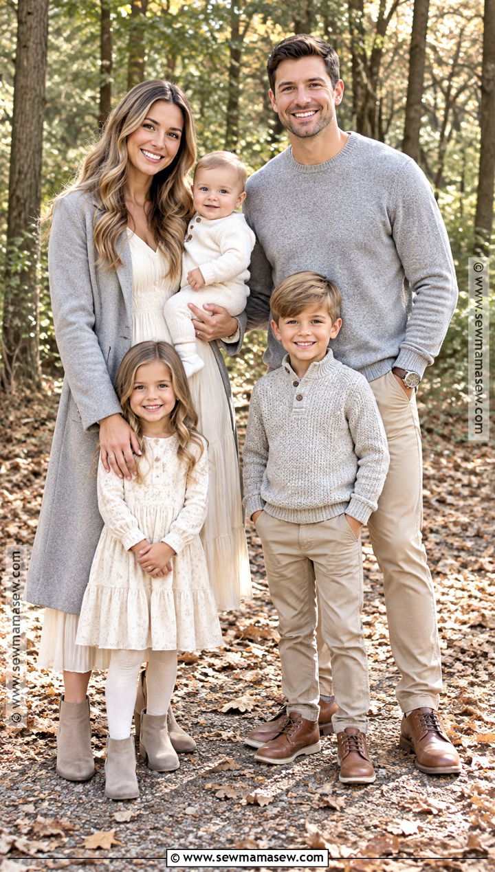 Soft Gray And Cream Family Fall Picture Outfit - 15 family fall pictures outfits neutral