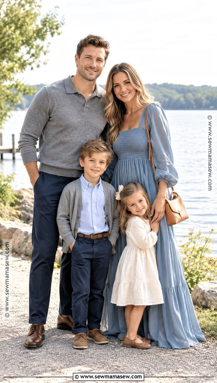 Soft Gray And Dusty Blue Family Photo Outfits - 20 september family photos outfits