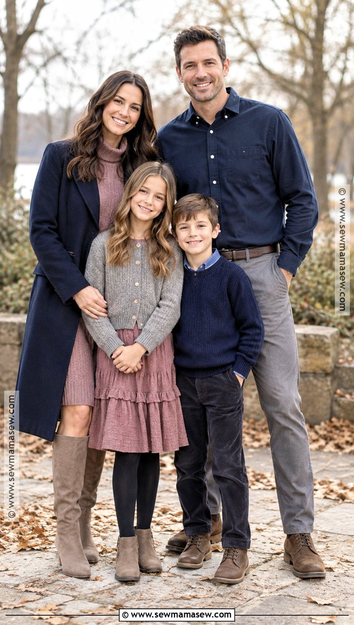 Soft Gray Mauve And Navy Family Photo Outfits - 15 family photos fall outfits color schemes