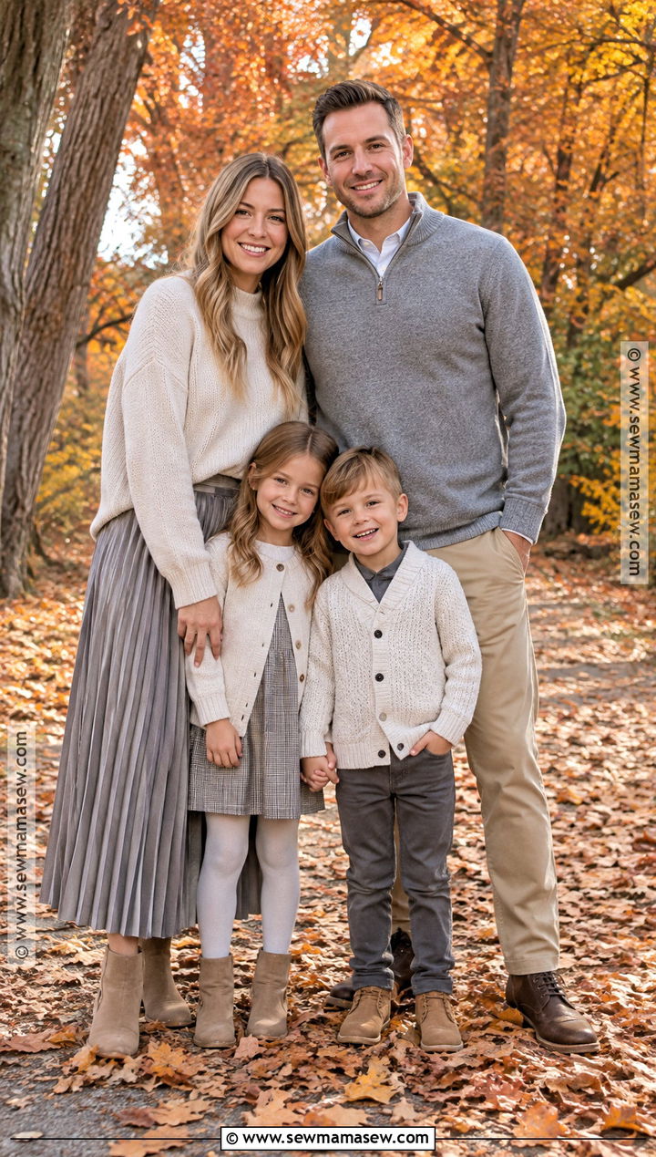 Soft Gray and Oatmeal Fall Family Picture Outfit - 15 fall family pictures neutral outfits