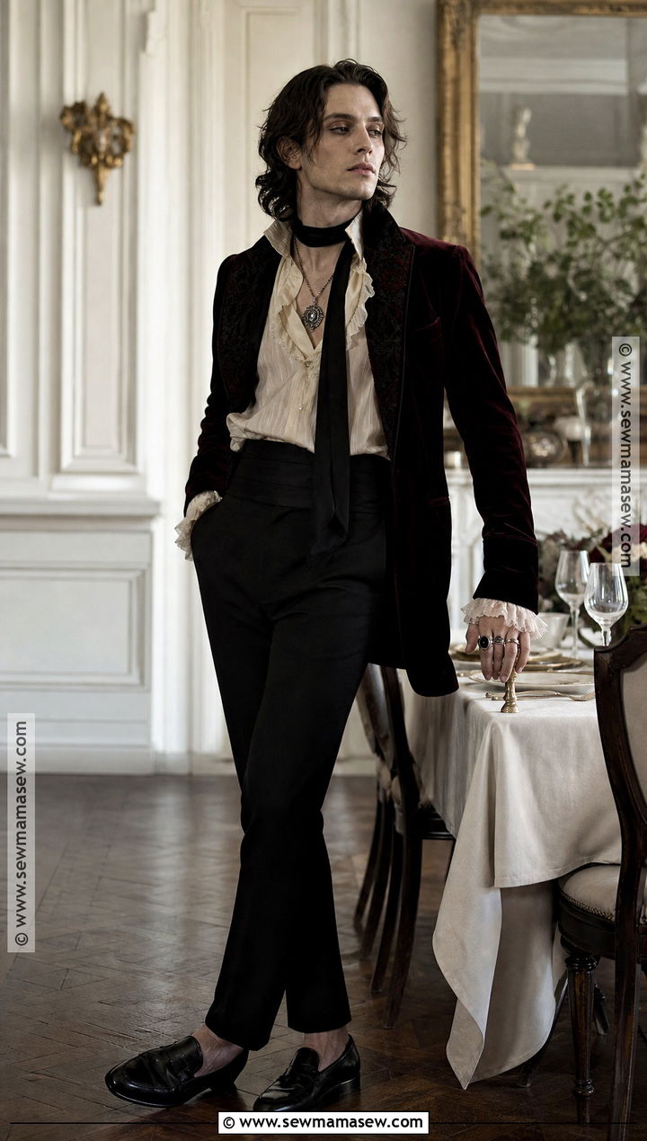 Soft Vampire Outfit With Cream Shirt - 30 male vampire outfit ideas