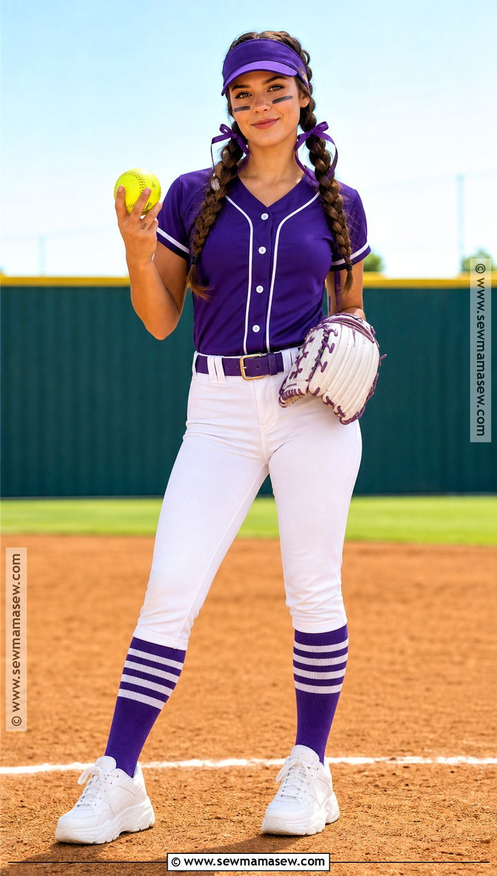 Softball Player Costume With Braided Hair - 30 sports costume ideas