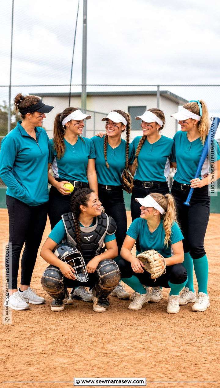 Softball Team Costume With Visors And Gloves - 30 team costume ideas sports