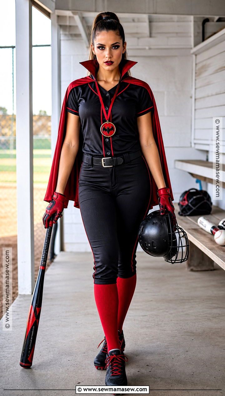 Softball Vampire Costume With Red Cape - 30 softball halloween costumes