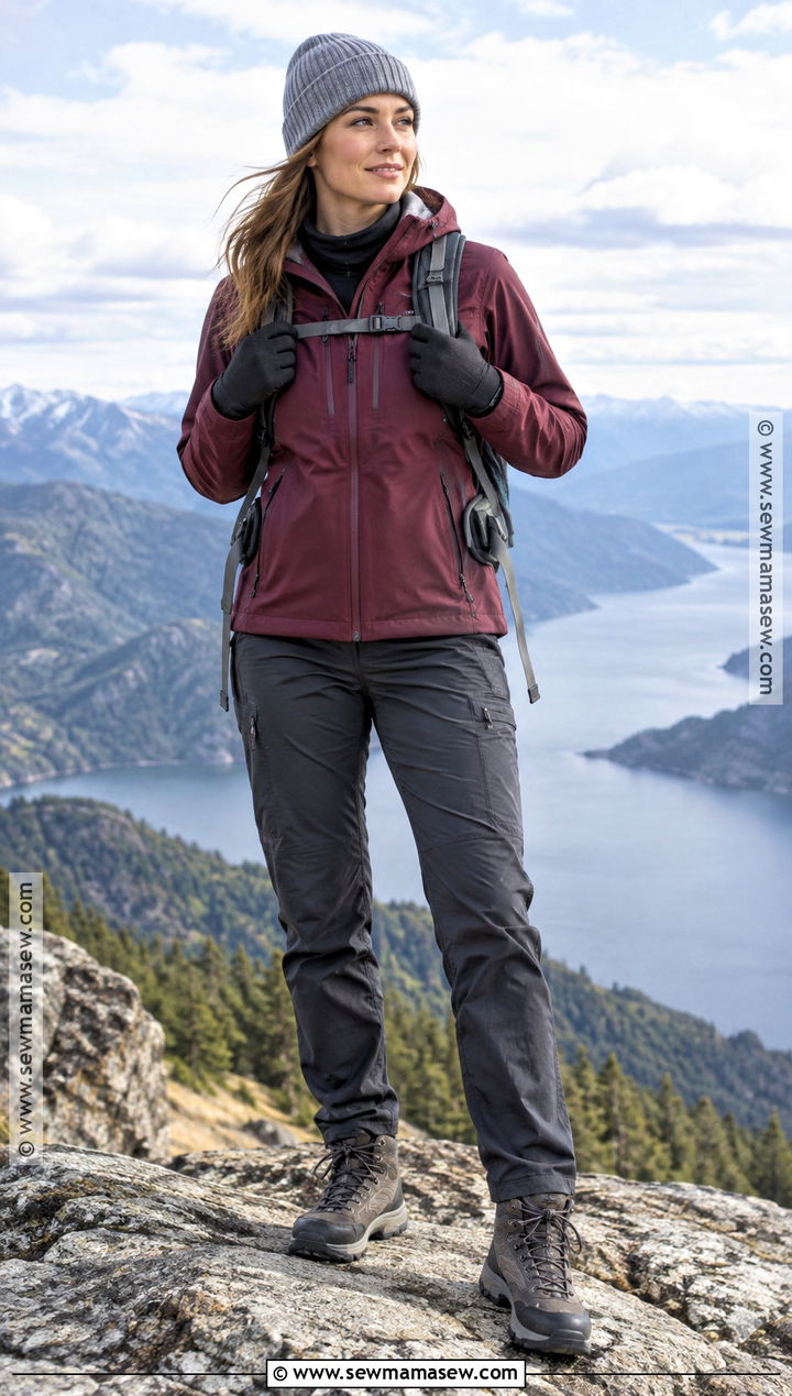 Softshell Jacket And Trekking Pants Fall Hiking Outfit - 20 Hiking Outfit Fall Mountain Ideas
