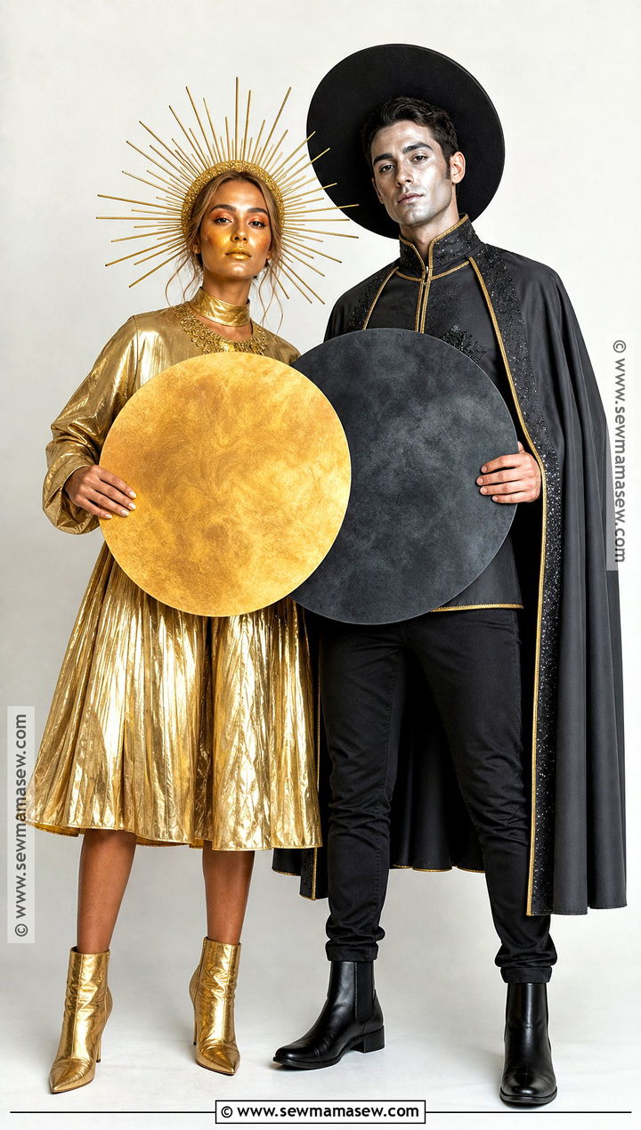Solar Eclipse Couple Costume - 30 Sun Halloween Costume Ideas