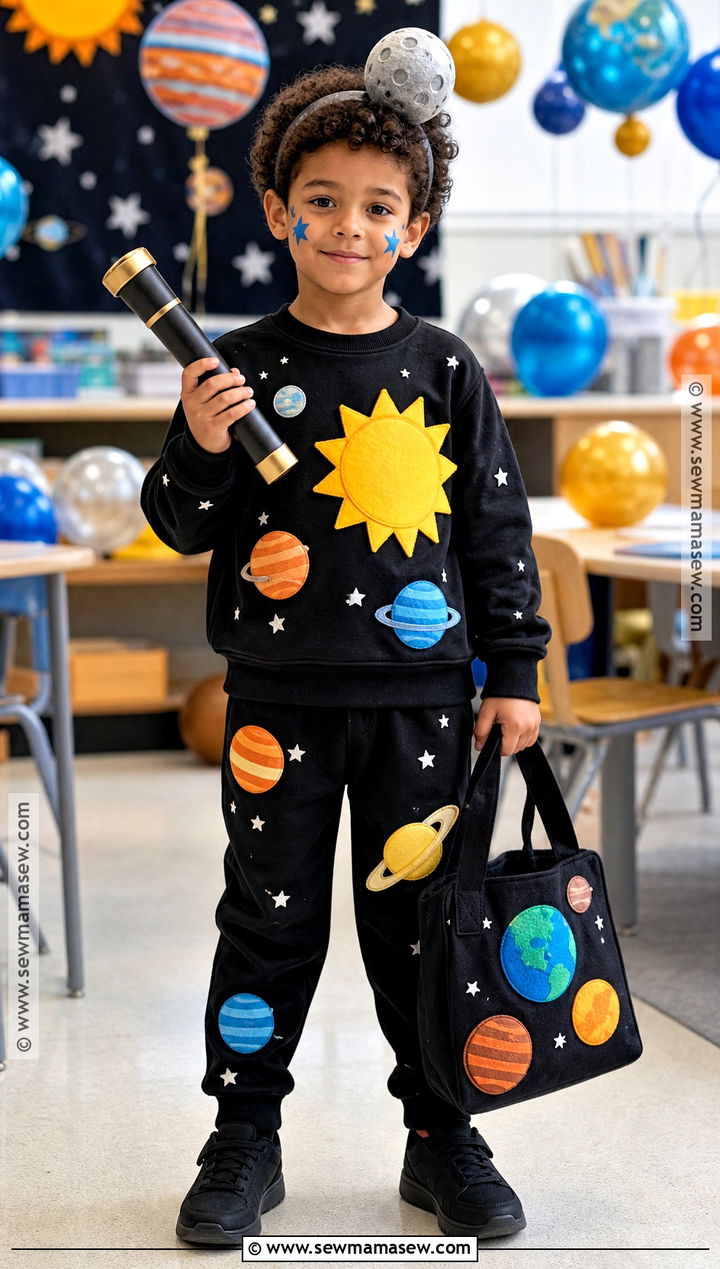 Solar System Costume For Kids With Felt Planets - 30 Solar System Costume Ideas