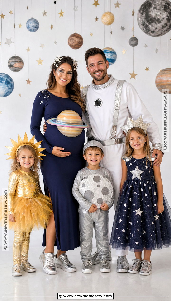 Solar System Family Costume - 30 pregnant halloween costumes for family