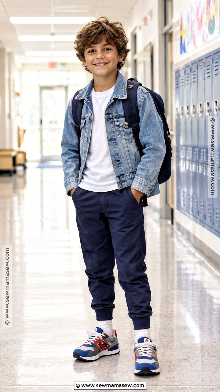 Solid Cotton Back To School Shirt With Joggers - 20 Back To School Shirts for Kids